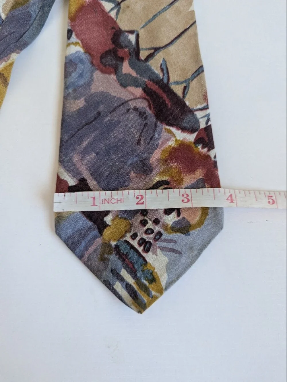 Abstract Watercolor Floral Men's Tie in Multicolor